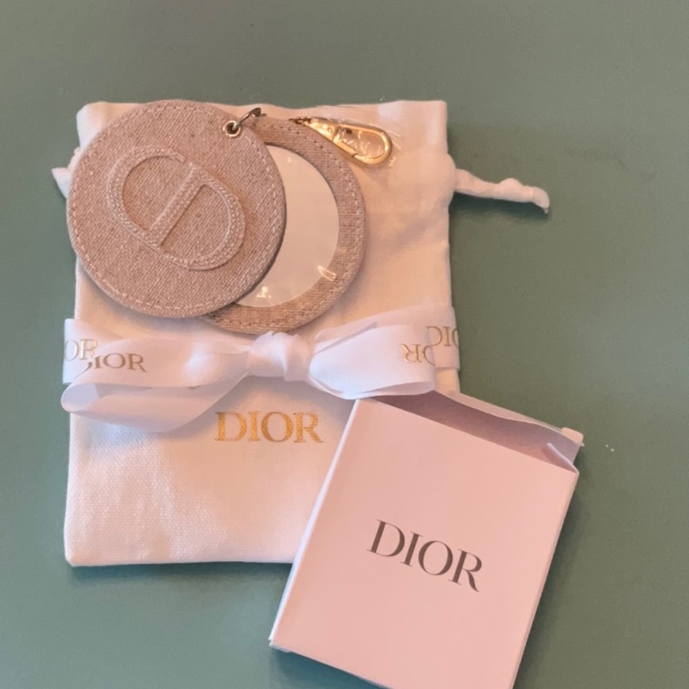 NWOT Authentic Dior Accessories Mirror Key Ring or Bag Charm with Box and Bag